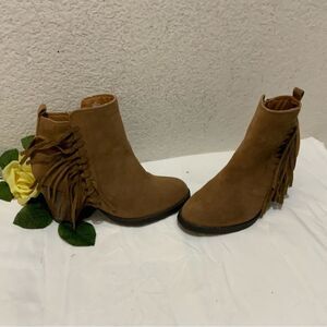 Rampage Fringe Ankle Boots vingnette size 6 M browns